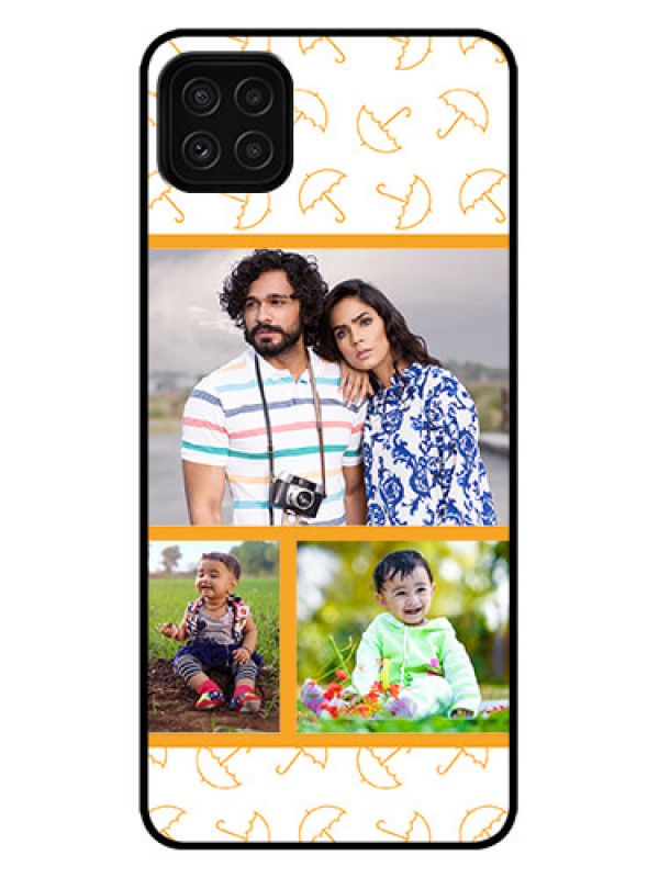 Custom Galaxy A22 5G Custom Metal Phone Case - Yellow Pattern Design