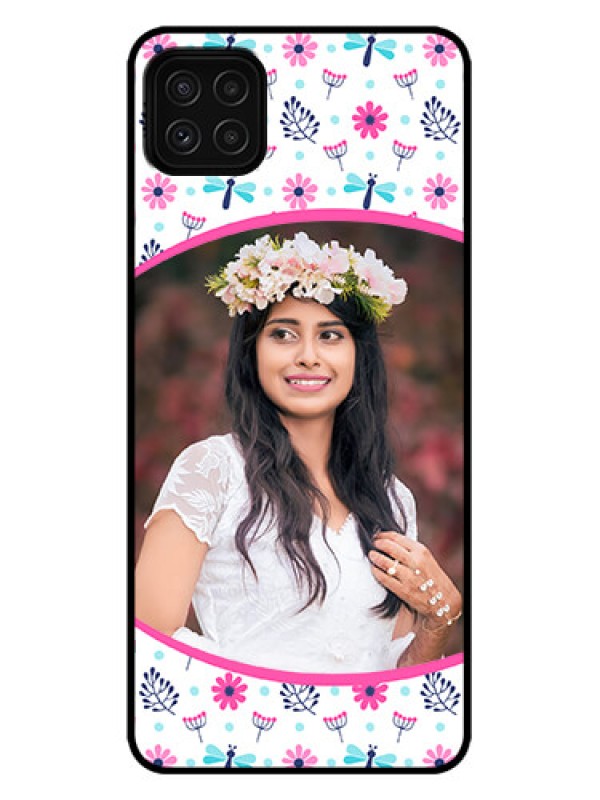 Custom Galaxy A22 5G Custom Metal Phone Case - Colorful Flower Design
