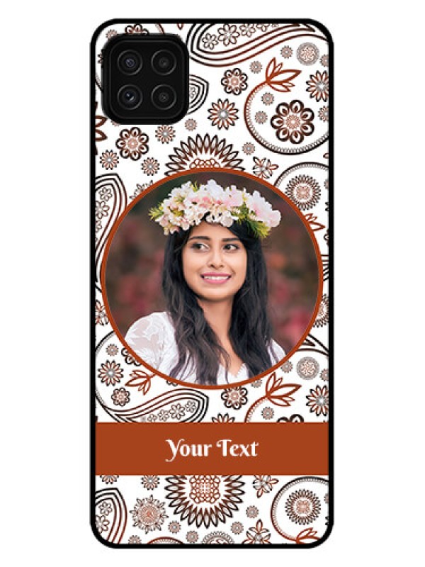 Custom Galaxy A22 5G Custom Metal Phone Case - Abstract Flower Design