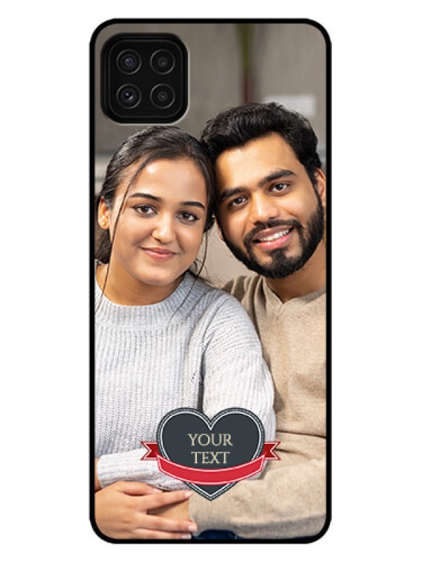 Custom Galaxy A22 5G Custom Metal Phone Case - Just Married Couple Design