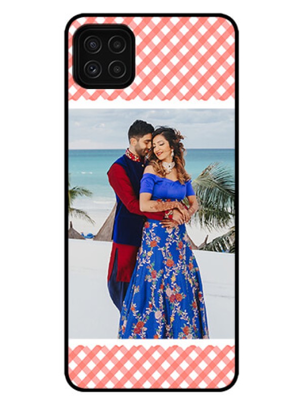 Custom Galaxy A22 5G Custom Metal Phone Case - Pink Pattern Design