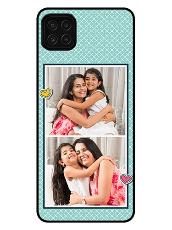 Custom Galaxy A22 5G Custom Metal Phone Case - 2 Image Holder With Pattern Design