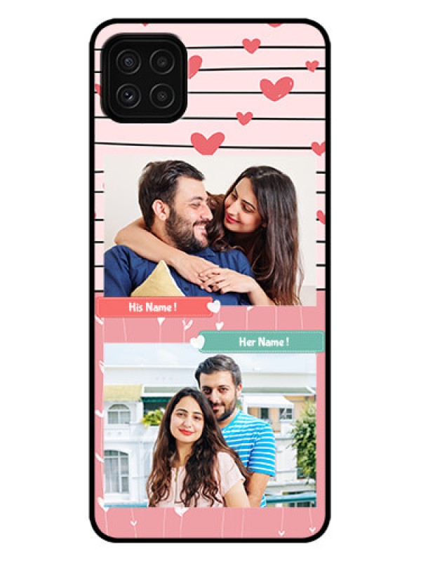 Custom Galaxy A22 5G Custom Metal Phone Case - Photo With Heart Design