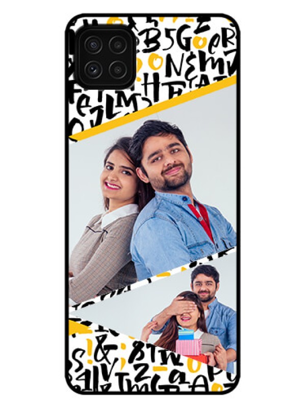 Custom Galaxy A22 5G Custom Metal Phone Case - Letters Pattern Design