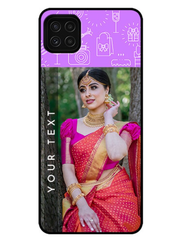 Custom Galaxy A22 5G Custom Metal Phone Case - Birthday Icons Design