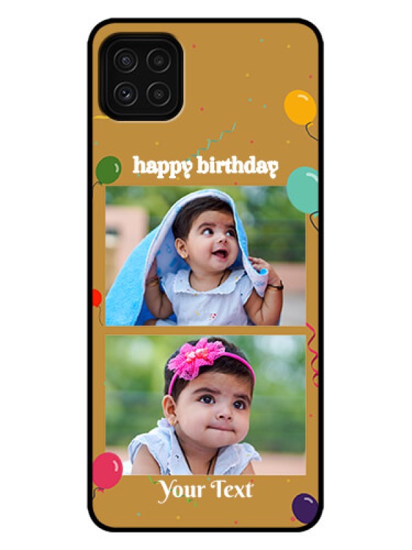 Custom Galaxy A22 5G Custom Metal Phone Case - Image Holder With Birthday Celebrations Design