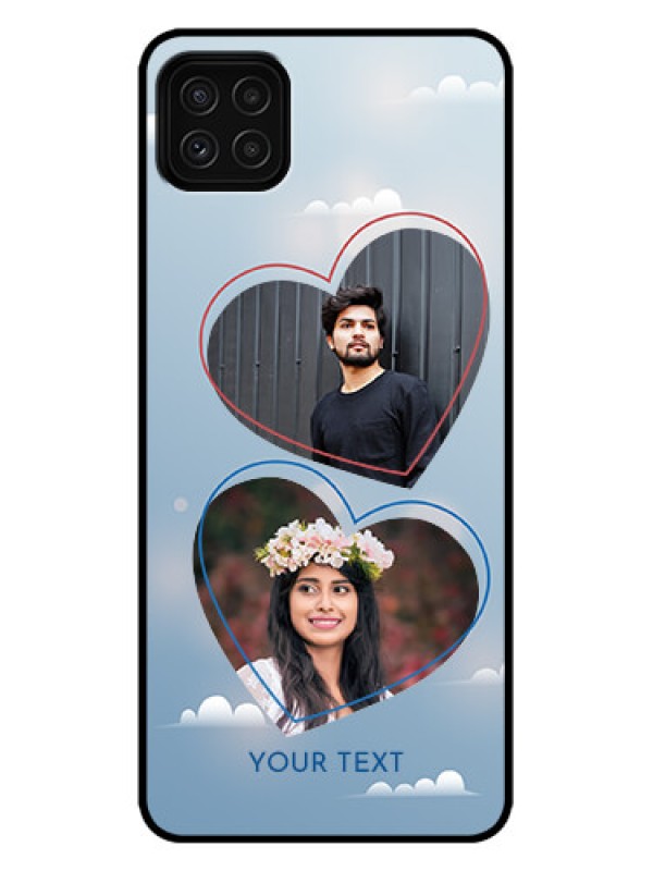 Custom Galaxy A22 5G Custom Metal Phone Case - Blue Color Couple Design