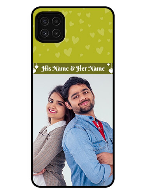 Custom Galaxy A22 5G Custom Metal Phone Case - You and Me Heart Design