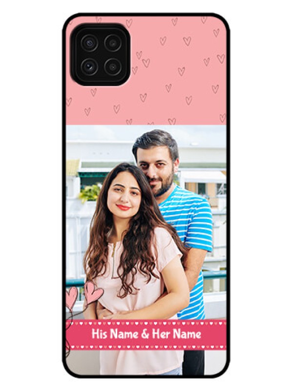 Custom Galaxy A22 5G Custom Metal Phone Case - Love Design Peach Color