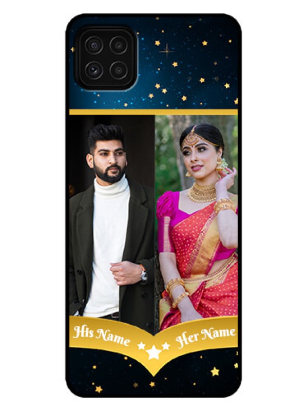 Custom Galaxy A22 5G Custom Metal Phone Case - Galaxy Stars Backdrop Design