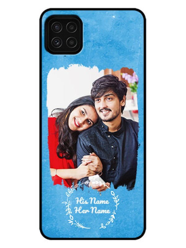 Custom Galaxy A22 5G Custom Metal Phone Case - Blue Color Vintage Design