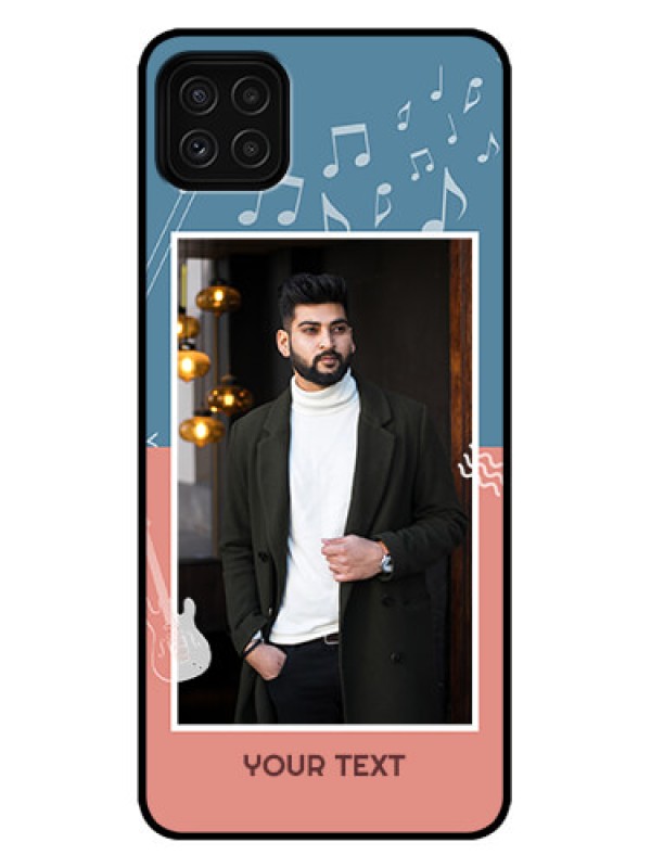 Custom Galaxy A22 5G Custom Metal Phone Case - With Color Musical Note Design