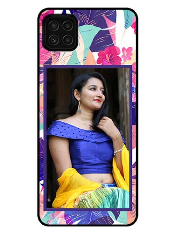 Custom Galaxy A22 5G Custom Metal Phone Case - Abstract Floral Design