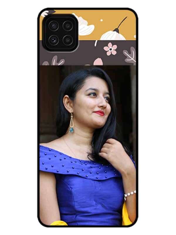 Custom Galaxy A22 5G Custom Metal Phone Case - Stylish Floral Design