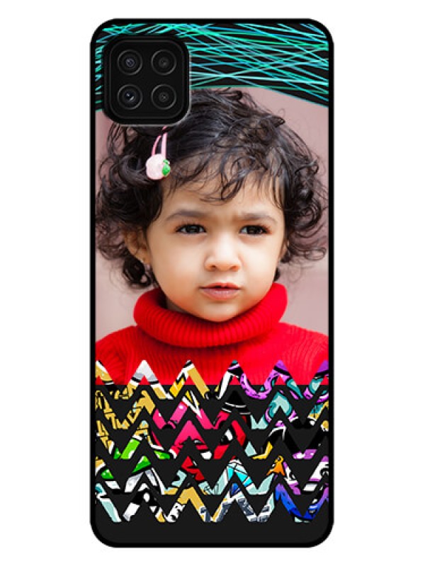 Custom Galaxy A22 5G Custom Metal Phone Case - Neon Abstract Design