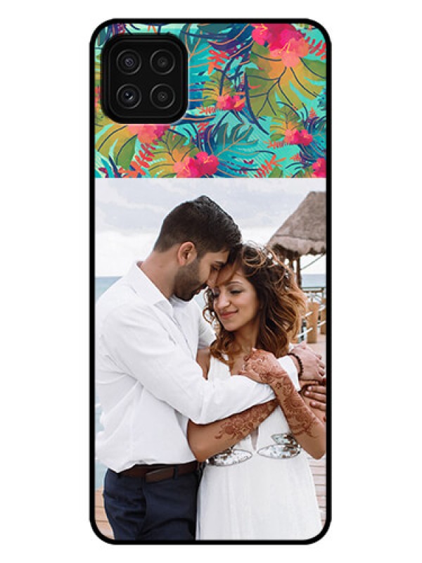 Custom Galaxy A22 5G Custom Metal Phone Case - Watercolor Floral Design