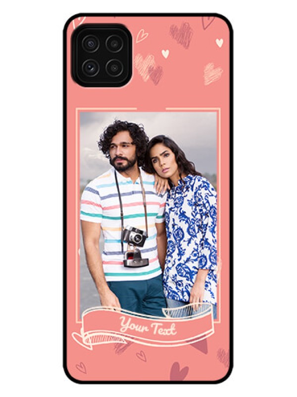 Custom Galaxy A22 5G Custom Metal Phone Case - Love Doodle Art Design