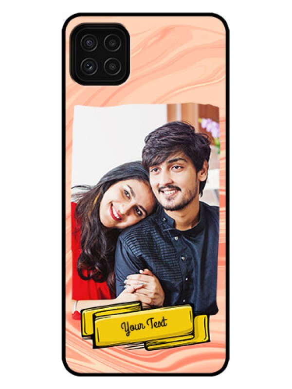 Custom Galaxy A22 5G Custom Metal Phone Case - Marble Texture Design