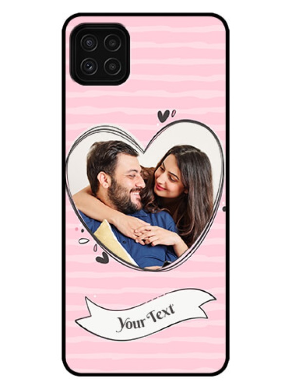 Custom Galaxy A22 5G Custom Metal Phone Case - Vintage Heart Design