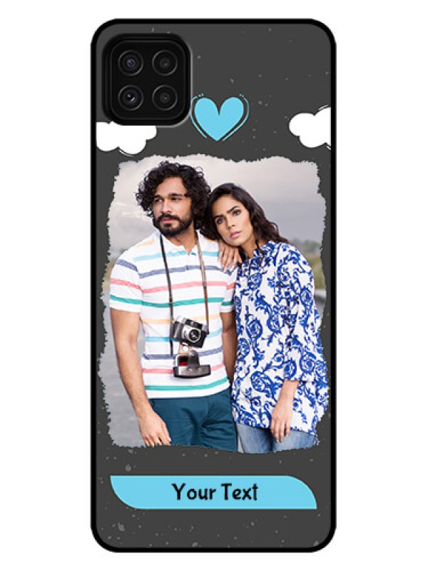 Custom Galaxy A22 5G Custom Metal Phone Case - Splashes With Love Doodles Design