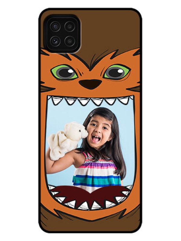 Custom Galaxy A22 5G Custom Metal Phone Case - Owl Monster Back Case Design