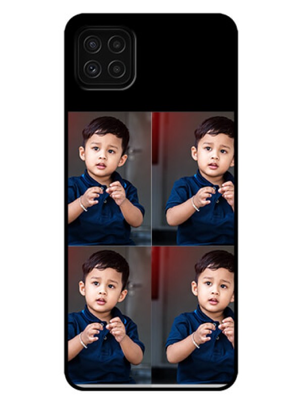 Custom Galaxy A22 5G Custom Metal Phone Case - 4 Image Holder Design