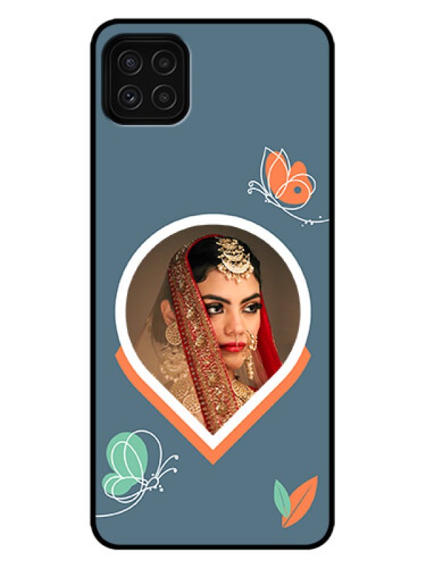 Custom Galaxy A22 5G Custom Metal Phone Case - Droplet Butterflies Design