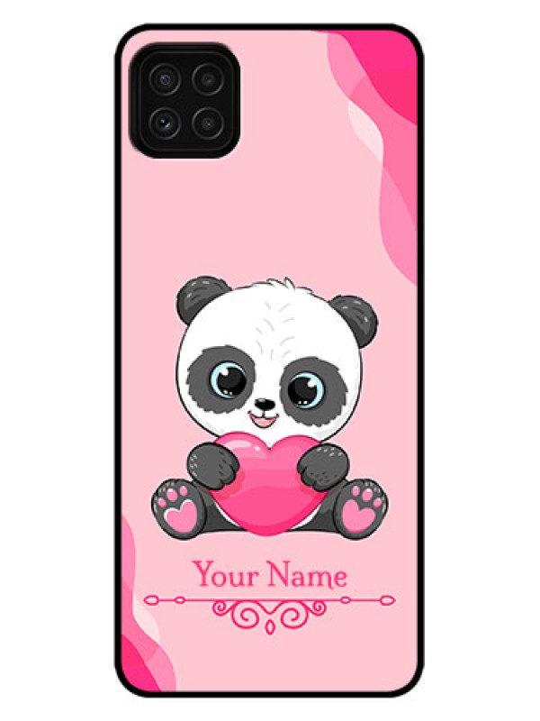 Custom Galaxy A22 5G Custom Metal Phone Case - Cute Panda Design
