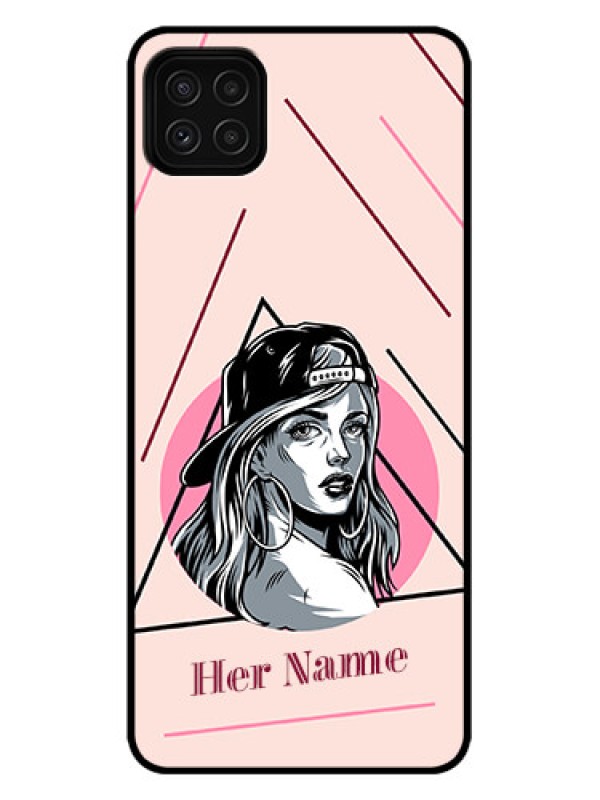 Custom Galaxy A22 5G Custom Metal Phone Case - Rockstar Girl Design