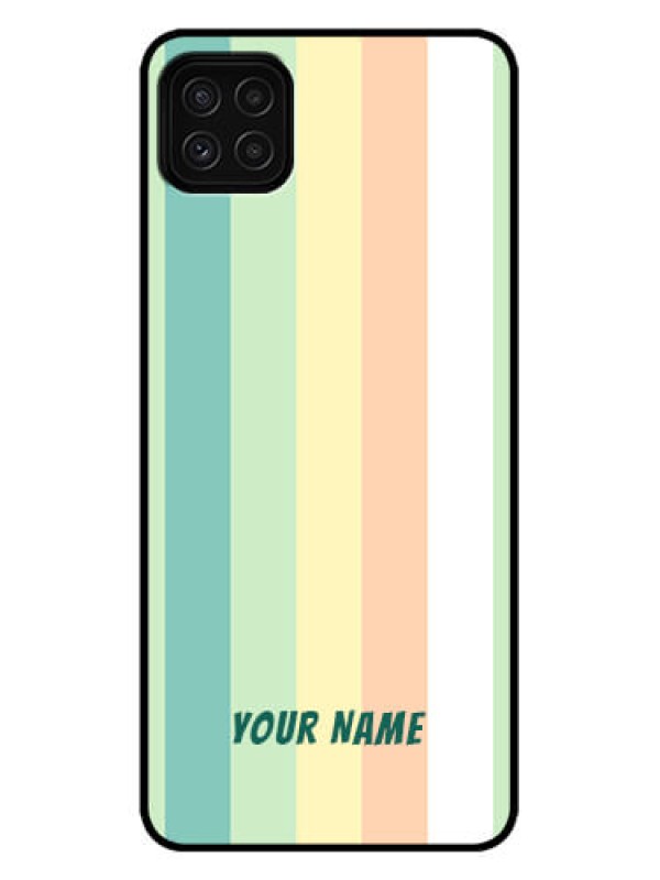 Custom Galaxy A22 5G Custom Metal Phone Case - Multi - Colour Stripes Design