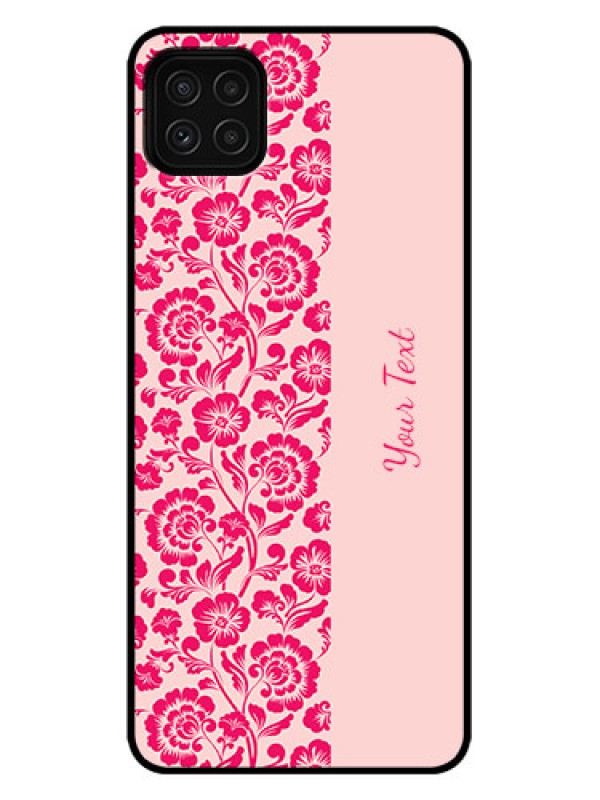 Custom Galaxy A22 5G Custom Metal Phone Case - Attractive Floral Pattern Design