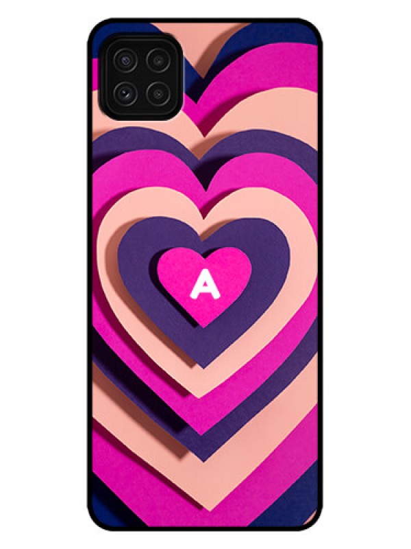 Custom Galaxy A22 5G Custom Metal Phone Case - Cute Heart Pattern Design