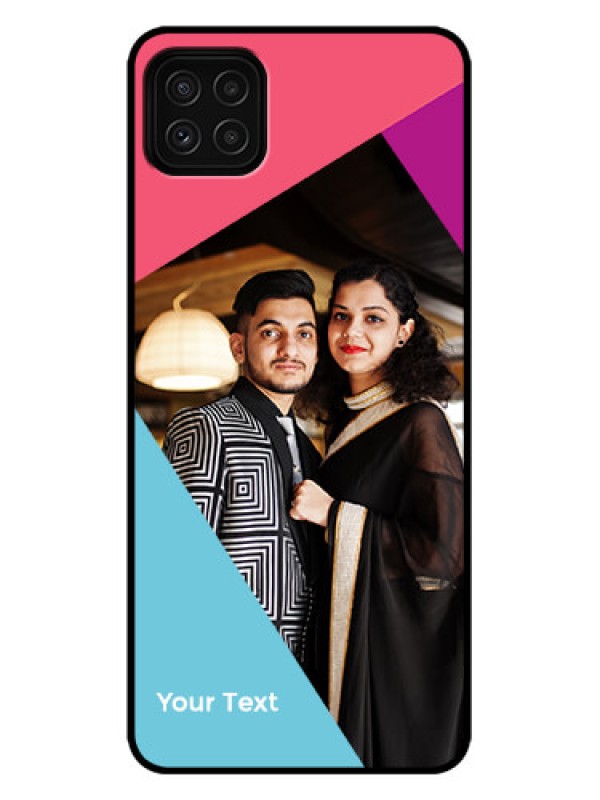 Custom Galaxy A22 5G Custom Metal Phone Case - Stacked Triple Colour Design