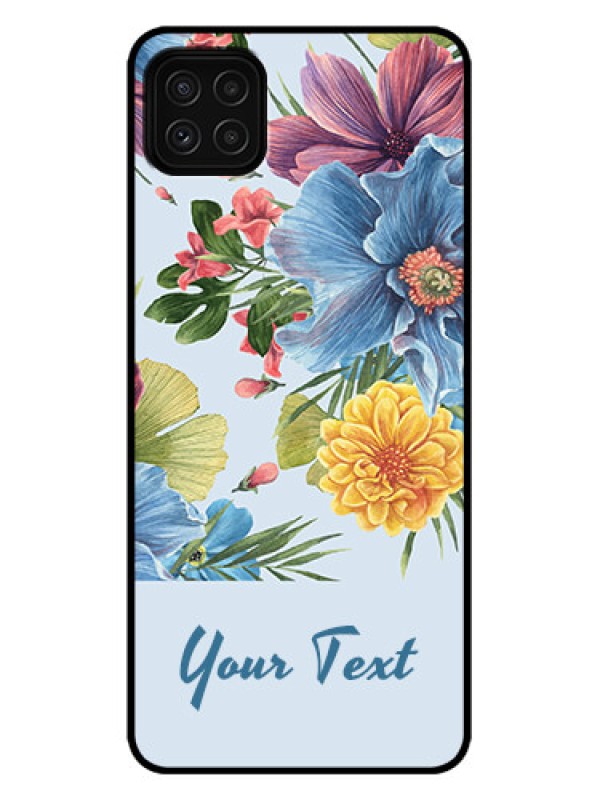 Custom Galaxy A22 5G Custom Metal Phone Case - Stunning Watercolored Flowers Painting Design