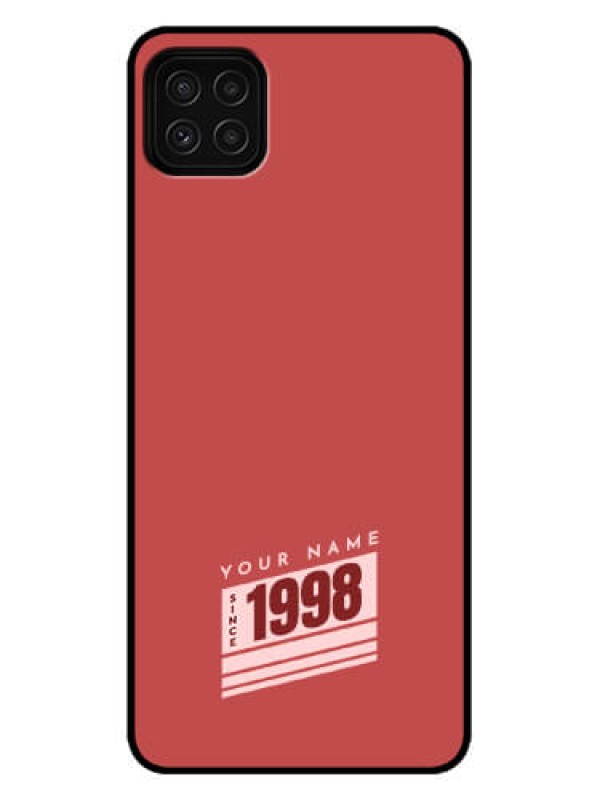 Custom Galaxy A22 5G Custom Metal Phone Case - Red Custom Year Of Birth Design