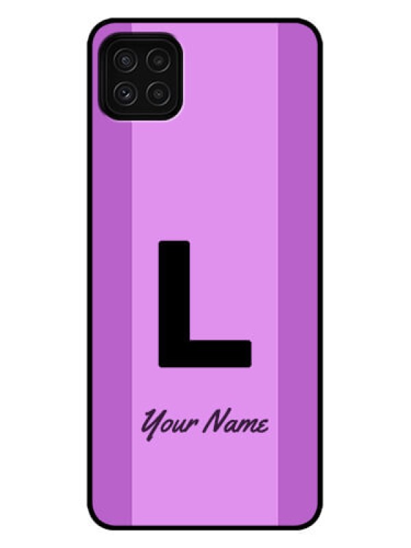 Custom Galaxy A22 5G Custom Metal Phone Case - Tricolor Custom Text Design