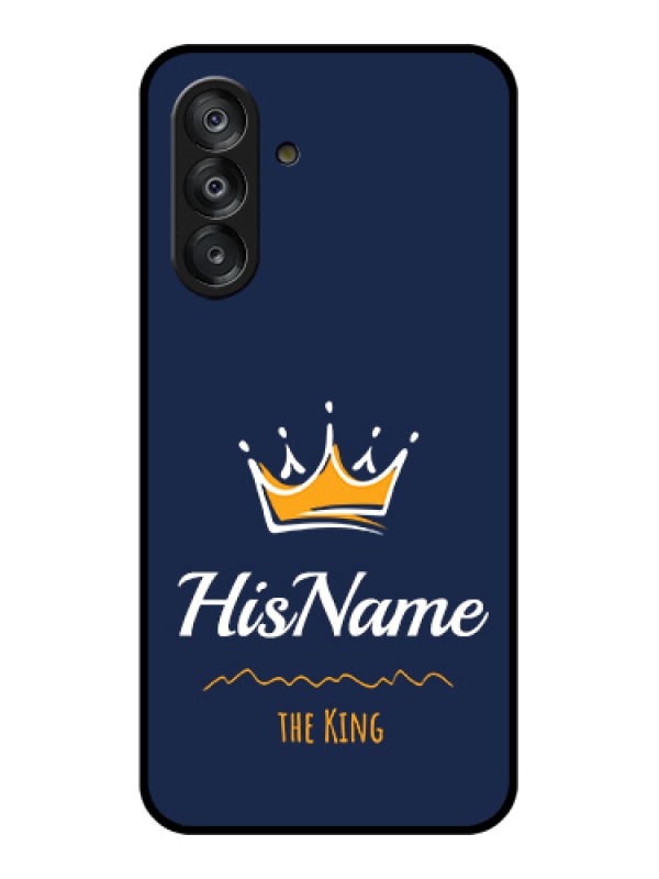 Custom Galaxy A26 5G Custom Metal Phone Case - Curved Line Art With Blue And White Design