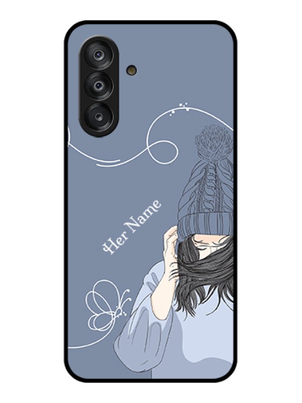 Custom Galaxy A26 5G Custom Metal Phone Case - Girl In Winter Outfit Design