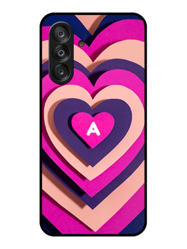 Custom Galaxy A26 5G Custom Metal Phone Case - Cute Heart Pattern Design