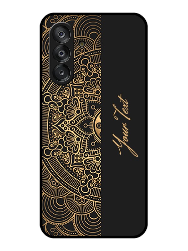 Custom Galaxy A26 5G Custom Metal Phone Case - Mandala Art With Custom Text Design