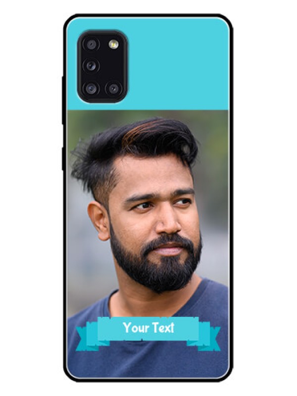 Custom Galaxy A31 Custom Metal Phone CaseBlue Color Design