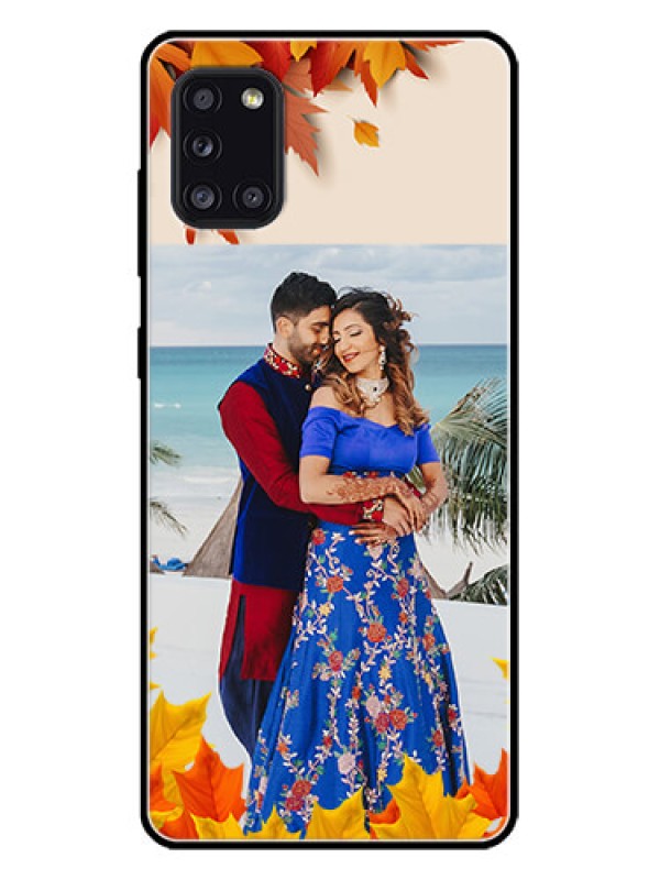 Custom Galaxy A31 Custom Metal Phone CaseAutumn Maple Leaves Design