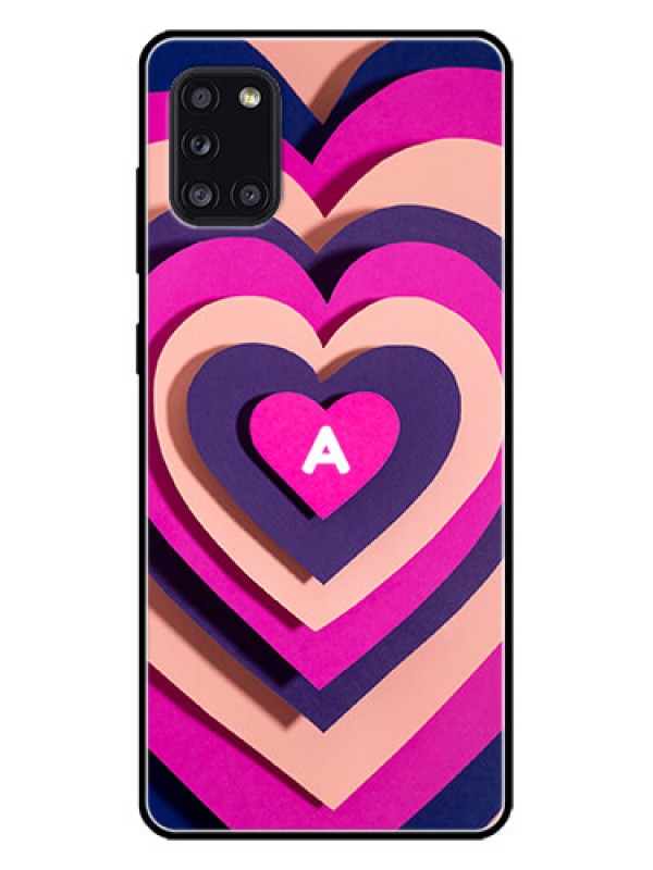 Custom Galaxy A31 Custom Metal Phone CaseCute Heart Pattern Design