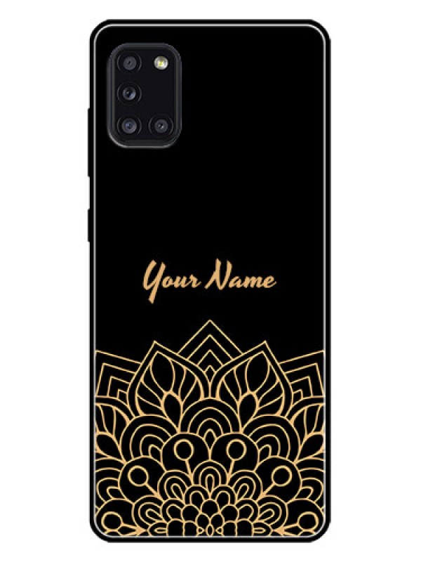 Custom Galaxy A31 Custom Metal Phone CaseGolden Mandala Design