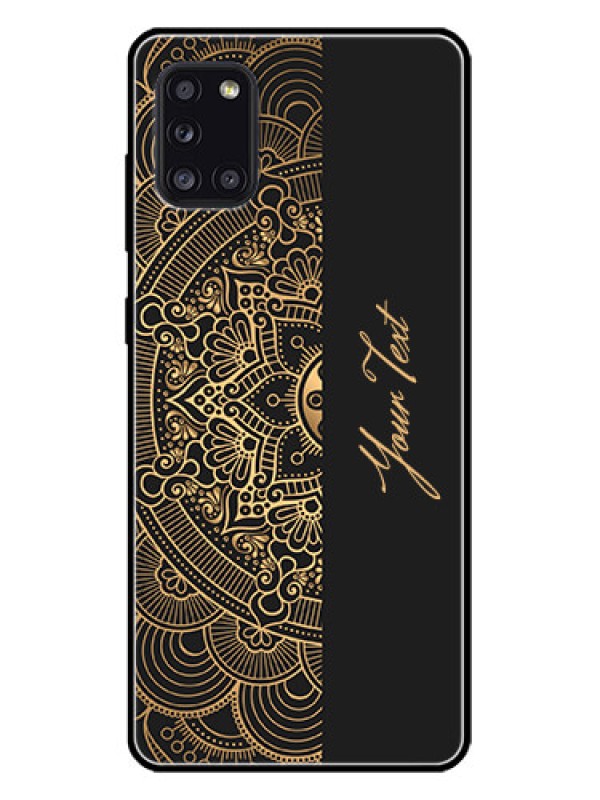 Custom Galaxy A31 Custom Metal Phone CaseMandala Art With Custom Text Design