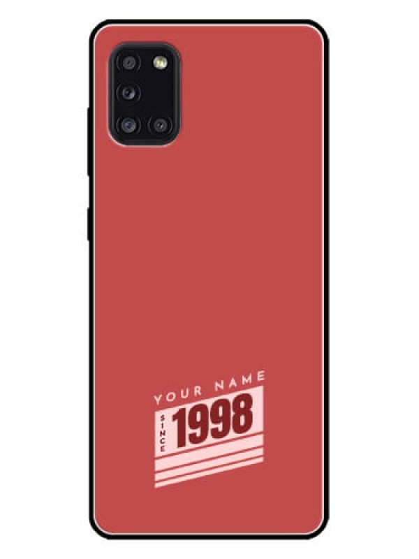 Custom Galaxy A31 Custom Metal Phone CaseRed Custom Year Of Birth Design