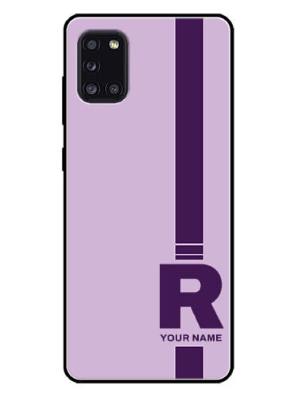 Custom Galaxy A31 Custom Metal Phone CaseSimple Dual Tone Stripe With Name Design