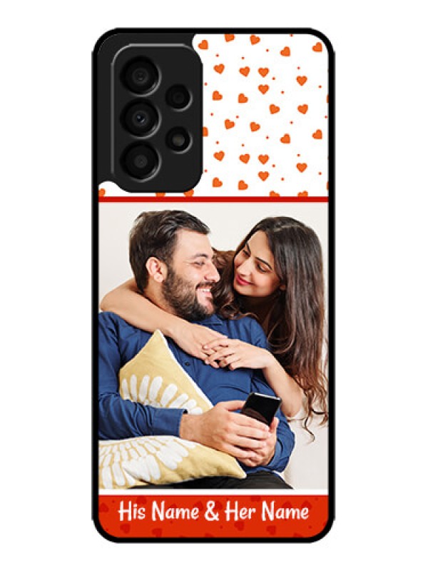 Custom Galaxy A33 5G Custom Metal Phone CaseOrange Love Symbol Design