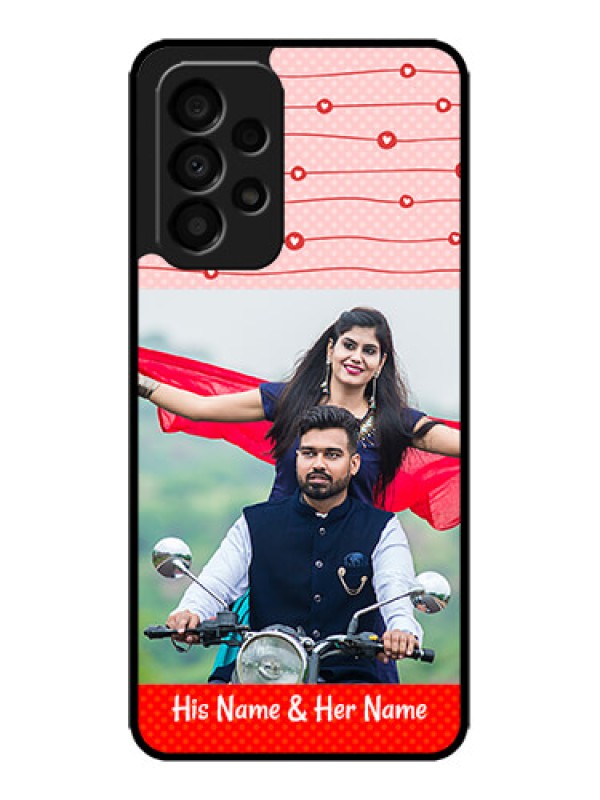 Custom Galaxy A33 5G Custom Metal Phone CaseRed Pattern Case Design