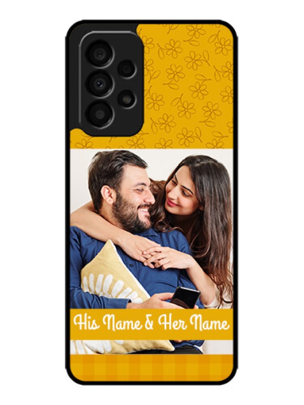 Custom Galaxy A33 5G Custom Metal Phone CaseYellow Floral Design